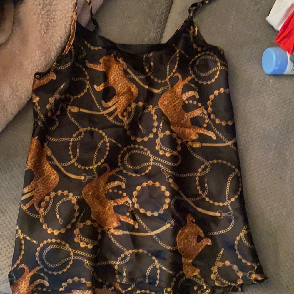 Gold and black Tank top